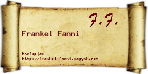 Frankel Fanni névjegykártya